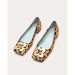 Square Toe Ballet Flat - Leopard Print
